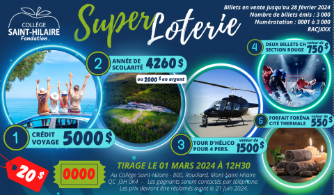 Super Loterie 2023-2024 de la Fondation